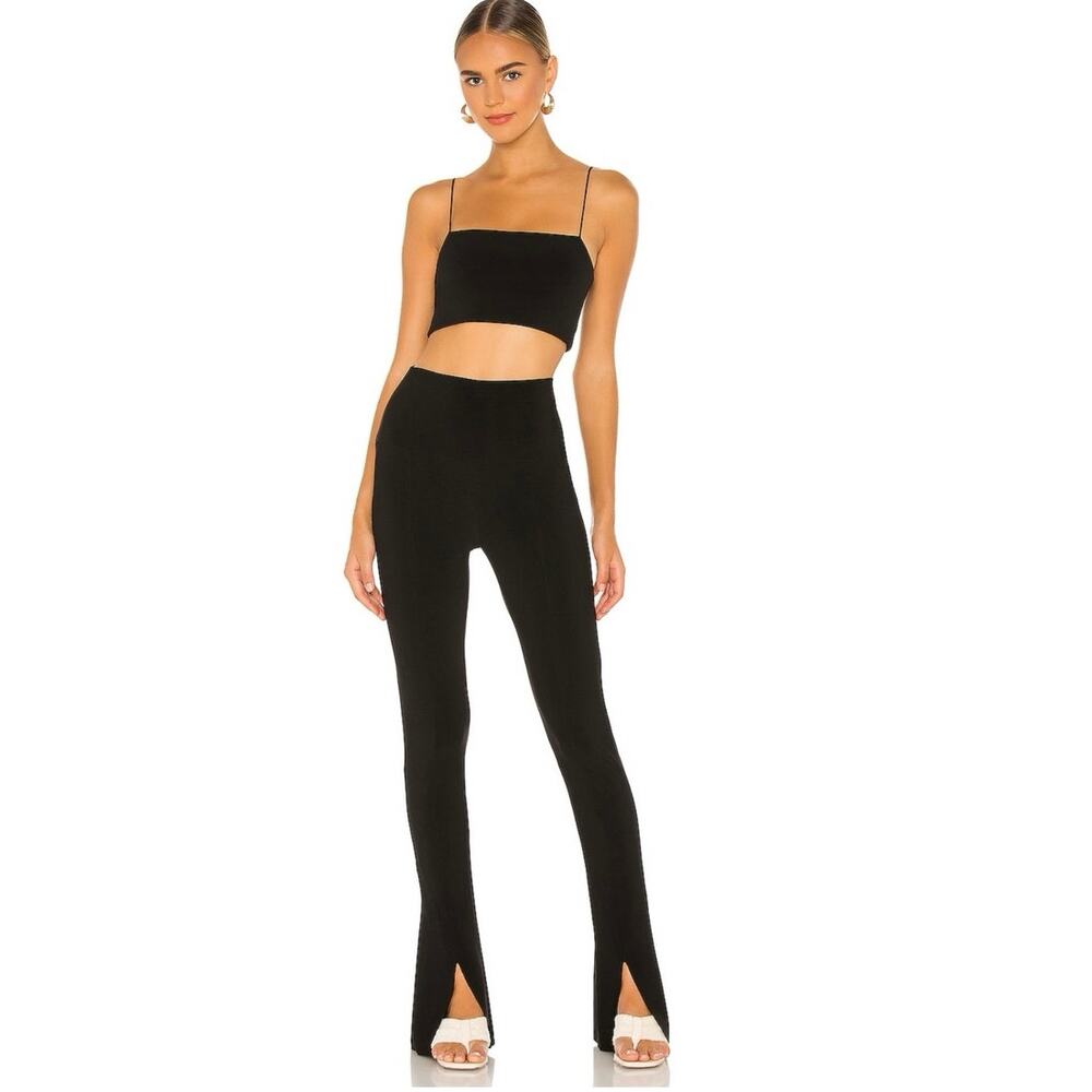 Norma Kamali Black Spat Flared Leggings Size Small